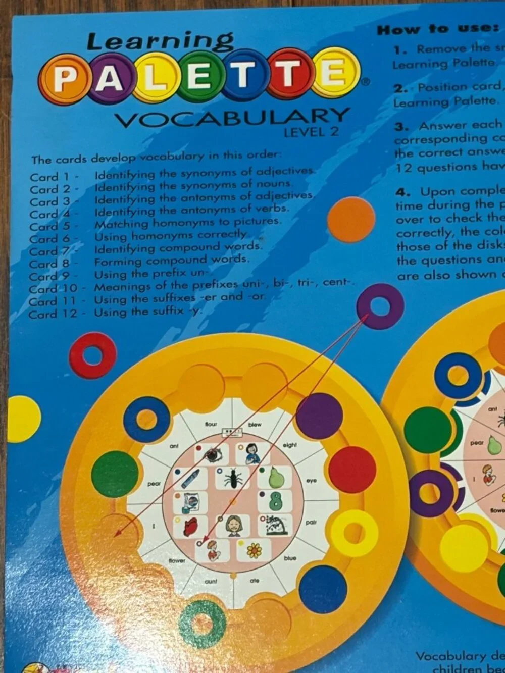 READING Level 2- Learning Palette 1 Bases & 3 Card Packs Center Activity Set D
